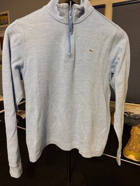 Vineyard Vines Boys Pale Blue Quarter-Zip Sweater